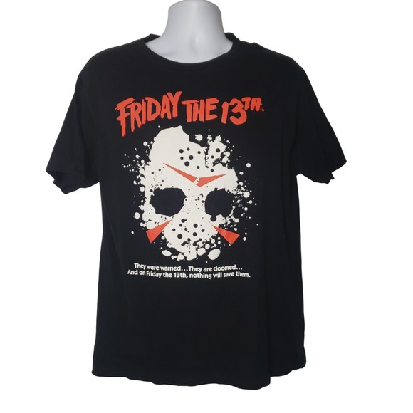 Friday The 13th Other - FRIDAY THE 13TH Black Graphic T Shirt Size Large